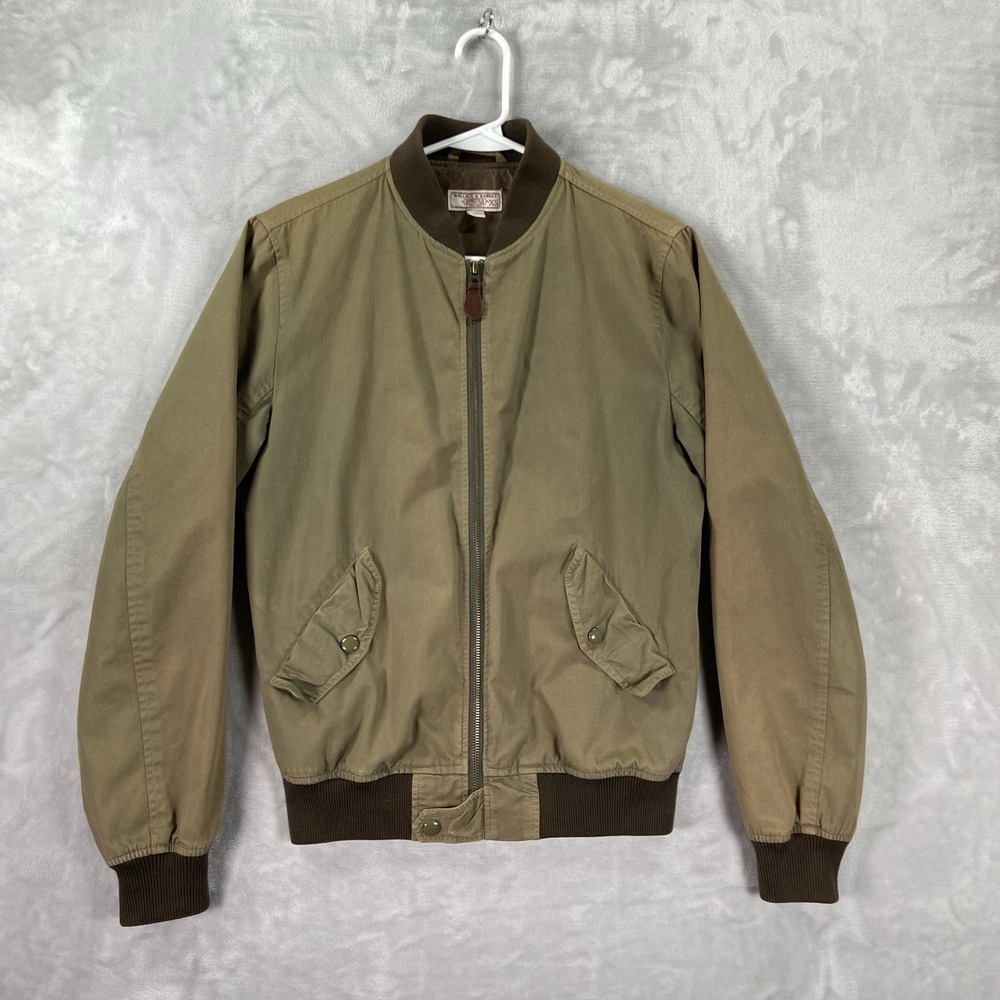 Wallace & Barnes Jacket Mens XS Bomber Full Zip Lined Military Snap Pockets MA-1